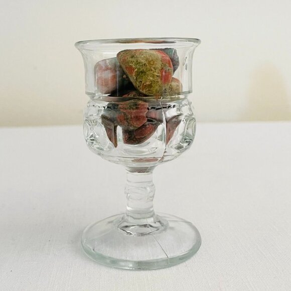 Earthy Stone Energy Set with Glass Goblet Display 3.5 inches high - Picture 7 of 11